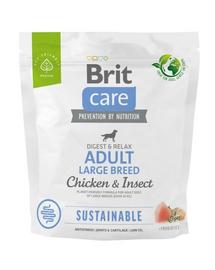 BRIT CARE Sustainable Adult Large breed chicken insekt felnőtt nagytestű kutyáknak csirkével és rovarokkal 1kg