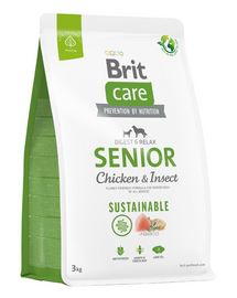 BRIT CARE Sustainable Senior chicken insekt idősebb kutyáknak csirkével és rovarokkal 3 kg