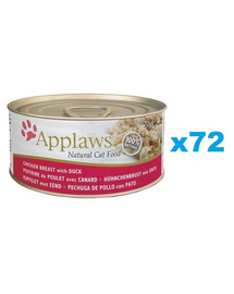 APPLAWS Cat Csirkemell kacsával húslevesben 72x156g