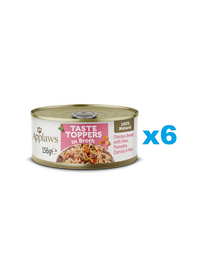 APPLAWS Dog Taste Toppers Csirkemell, sonka és sütőtök húslevesben 6x156 g