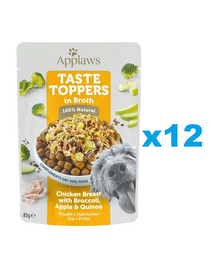 APPLAWS Dog Taste Toppers Csirkemell, brokkoli és quinoa húslevesben 12x85 g