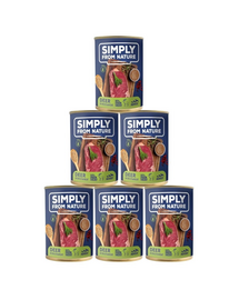 SIMPLY FROM NATURE Wet Food for dogs deer and buckwheat 6 x 400 g