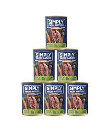 SIMPLY FROM NATURE Wet Food for dogs duck and carrot 6 x 400 g