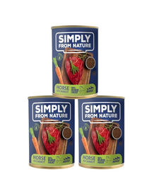 SIMPLY FROM NATURE Wet Food for dogs horse, linseed and carrot 3 x 400 g
