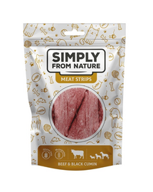 SIMPLY FROM NATURE Meat Strips Húscsíkok marhahússal és nigellával kutyáknak 80 g