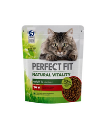 PERFECT FIT Natural Vitality 1+ Marhahússal és csirkével 6x650 g - szárazeledel felnőtt macskáknak
