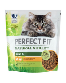 PERFECT FIT Natural Vitality 1+ Csirkével és pulykával 6x650 g - szárazeledel felnőtt macskáknak