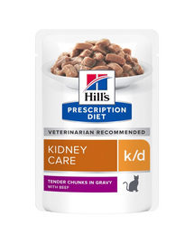 HILL'S Prescription Diet Feline k/d marhahússal 12x85 g