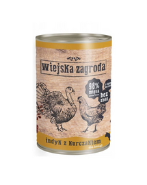 WIEJSKA ZAGRODA Pulyka csirkével 400g-os konzerv cicáknak