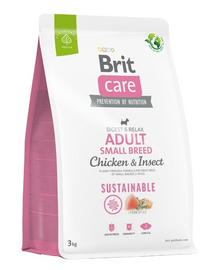 BRIT Care Dog Sustainable Adult Small Breed szárazeledel csirkével és rovarokkal 3 kg
