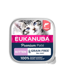 EUKANUBA Grain Free Kitten pástétom cicáknak Lazac 85 g
