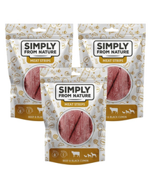 SIMPLY FROM NATURE Meat Strips Húscsíkok marhahússal és nigellával kutyáknak 3x80 g