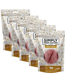 SIMPLY FROM NATURE Meat Strips Húscsíkok marhahússal és nigellával kutyáknak 5x80 g