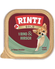RINTI Gold Venison&Beef Mini szarvas- és marhahúsos tálca 100 g