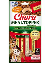 INABA Dog Meal Topper Chicken Beef 4x14 g krémes csirke és marhahús kutyatáp kiegészítő