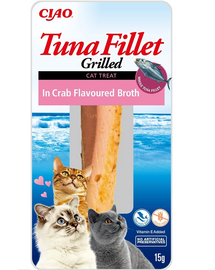 INABA Tuna fillet in crab flavoured broth 15g tonhalfilé ráklevesben macskáknak