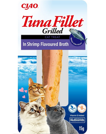 INABA Tuna fillet in shrimp broth 15g tonhalfilé garnélarákkal ízesített húslevesben macskáknak