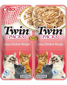 INABA Twin Tonhal csirkehússal húslevesben macskáknak 2x40 g