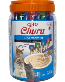 INABA Churu Variety Tuna tonhal macskáknak 50x14g-os tégelyben (700g)