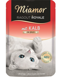 MIAMOR Ragout Royale in Jelly Veal borjúhús zselés tasak macskáknak 100 g