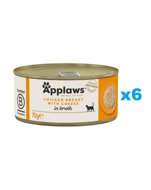 APPLAWS Cat Csirkemell sajttal húslevesben 6x70 g