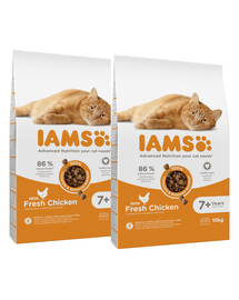 IAMS for Vitality idős macskáknak friss csirkével 20 kg (2 x 10 kg)
