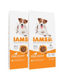 IAMS ProActive Health Adult Small & Medium Breed Chicken Csirkével 24 kg (2x12 kg)