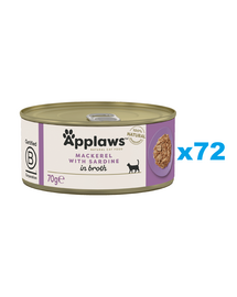 APPLAWS Cat Makréla és szardínia húslevesben 72x70 g