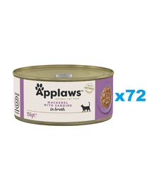 APPLAWS Cat Makréla és szardínia húslevesben 72x156 g