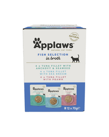 APPLAWS Cat Pouch Multipack 12 x 70 g Fish Selection Halak