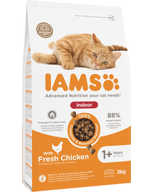 IAMS For Vitality Indoor csirkés szárazeledel felnőtt macskáknak otthonra 3 kg