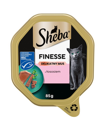 SHEBA Finesse 85 g teljes értékű nedves eledel felnőtt macskáknak, lazacpürével