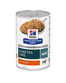 HILL'S Prescription Diet Canine w/d Diabetes Care csirkével 370 g-os konzervdobozban