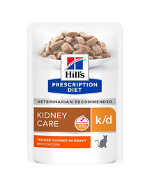 HILL'S Prescription Diet Feline k/d Kidney Care csirkével 12x85 g tasakokban