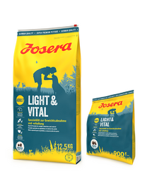JOSERA Light&Vital 12,5kg felnőtt kutyáknak a súlycsökkentés támogatására + 900g INGYENES