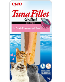 INABA Tuna fillet in crab flavoured broth 15g tonhalfilé ráklevesben macskáknak