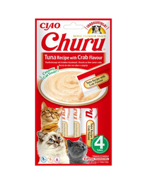 INABA Churu Tuna with crab flavour 4x14g tonhal rákkal macskáknak