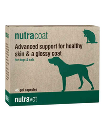 NUTRAVET Nutracoat 45 kapszula kutyák és macskák egészséges bőrének és szőrzetének ápolásához