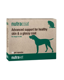 NUTRAVET Nutracoat 90 kapszula kutyák és macskák egészséges bőrének és szőrzetének ápolásához