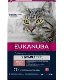 EUKANUBA Grain Free Senior Łosoś 10 kg idősebb macskáknak
