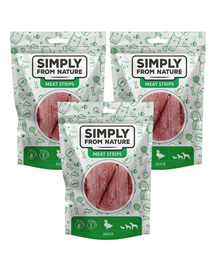 SIMPLY FROM NATURE Meat Strips Húsos kacsacsíkok kutyáknak 3x80 g