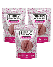 SIMPLY FROM NATURE Meat Strips Libahús csíkok kutyáknak 3x80 g