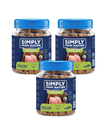 SIMPLY FROM NATURE Smart Bites Baromfikiképzők kutyák számára 3x130 g