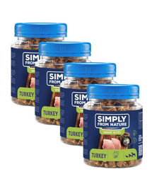 SIMPLY FROM NATURE Smart Bites Pulyka edzők kutyáknak 4x130 g