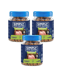 SIMPLY FROM NATURE Smart Bites Pulyka edzők kutyáknak 3x130 g
