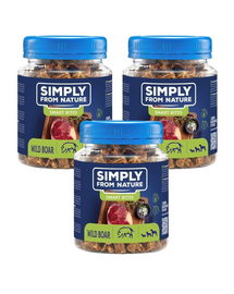 SIMPLY FROM NATURE Smart Bites Vaddisznó edzők kutyáknak 3x130 g