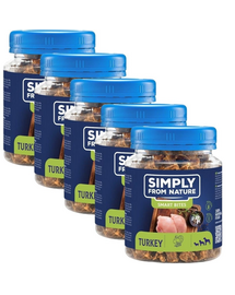 SIMPLY FROM NATURE Smart Bites Pulyka edzők kutyáknak 5x130 g