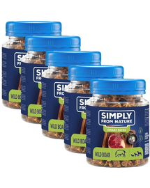 SIMPLY FROM NATURE Smart Bites Vaddisznó edzők kutyáknak 5x130 g