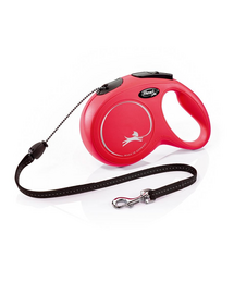 FLEXI Póráz New Classic M zsinór 8 m piros 20 kg-ig