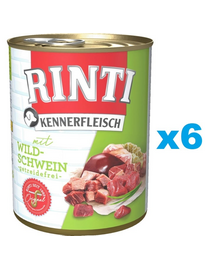 RINTI Kennerfleisch Wild boar vaddisznó 6x800 g
